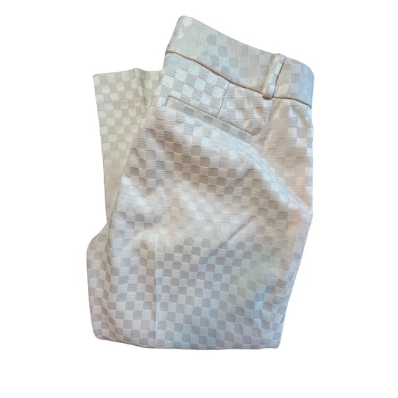 Banana Republic Hampton Pants Women's White Cream Checkerboard Cropped Petite 8 - Picture 13 of 15
